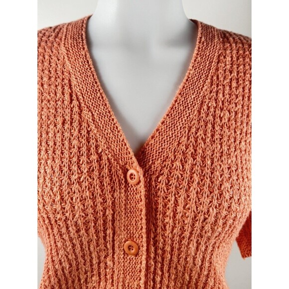 Liz Claiborne Preppy Button Down Sweater Classic Short Sleeve Cardigan Petite Sm - Picture 4 of 8